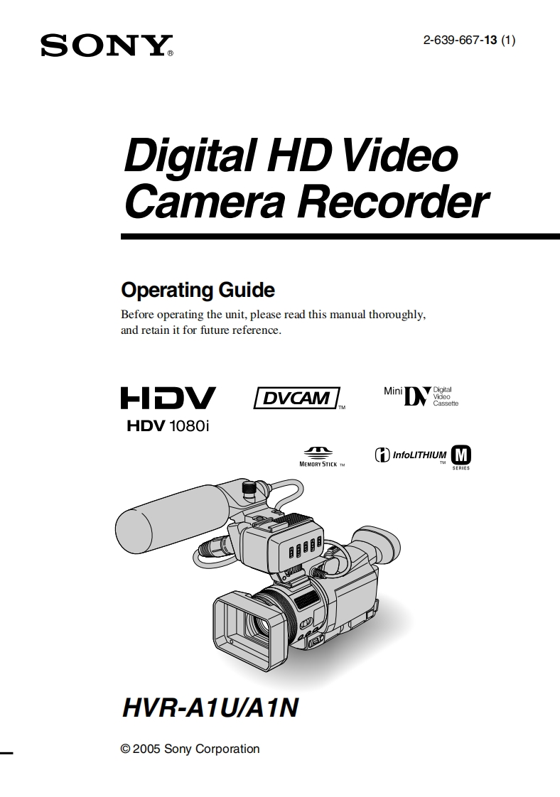 sony_hvr-a1u使用说明书手册