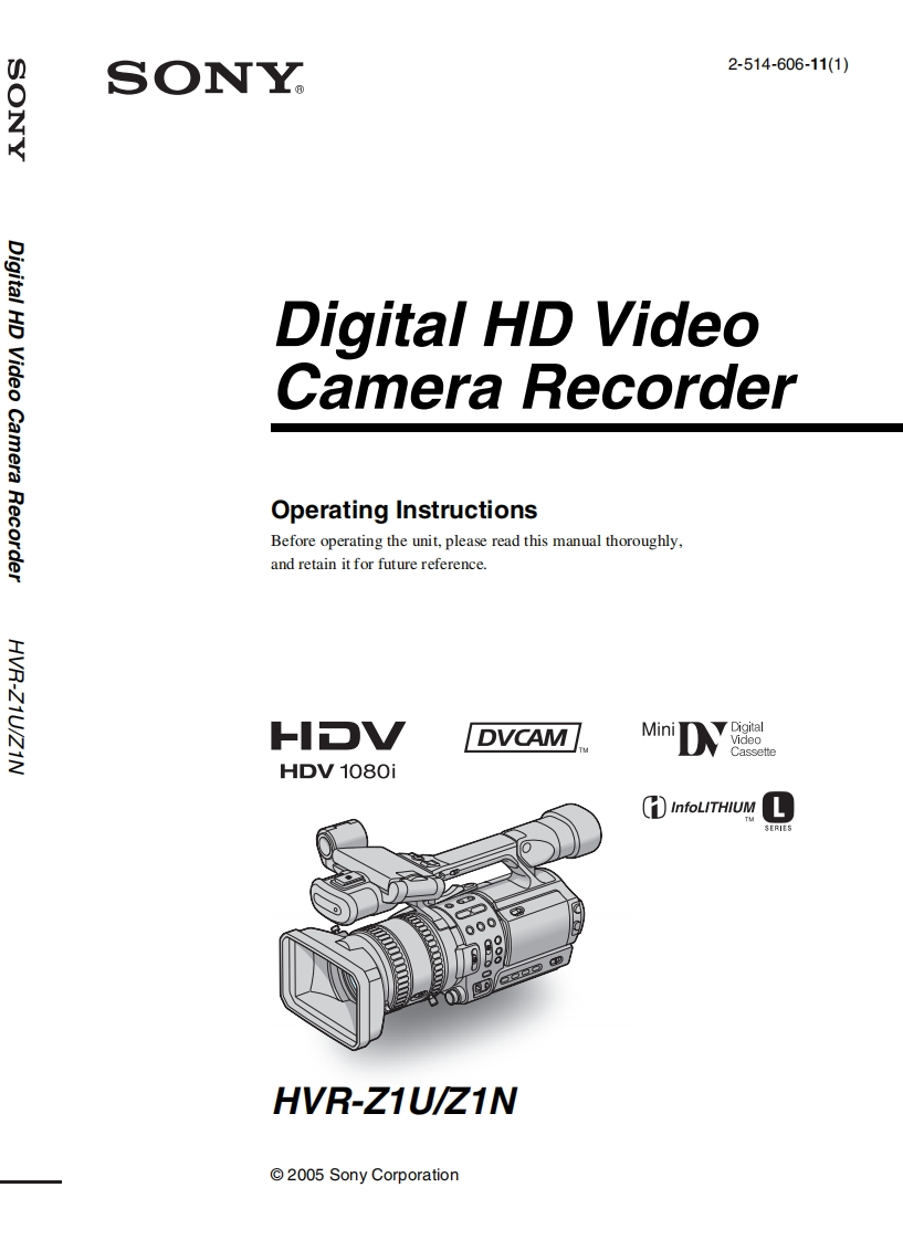 sony_hvr-z1u使用说明书手册