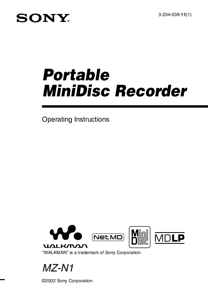 sony_mzn1_操作说明书手册