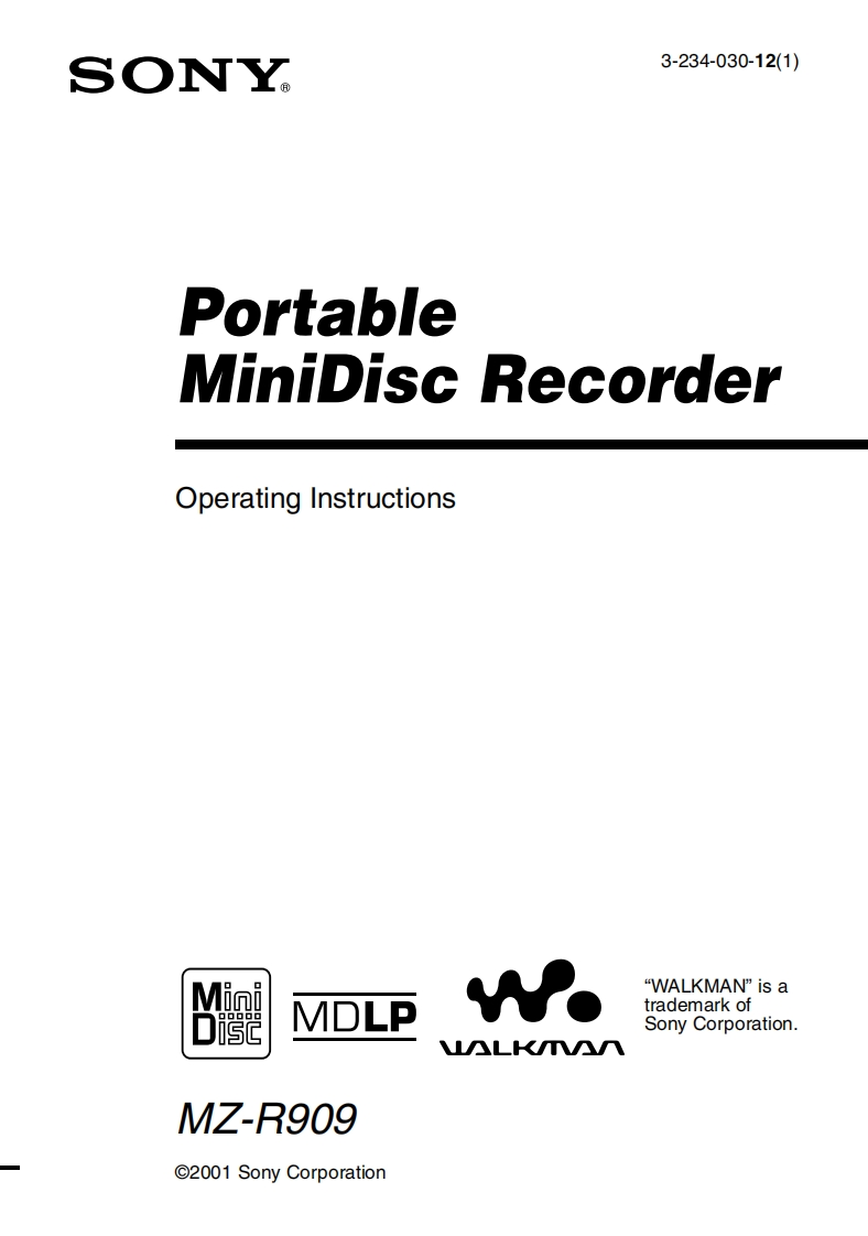 sony_mzr909_操作说明书手册