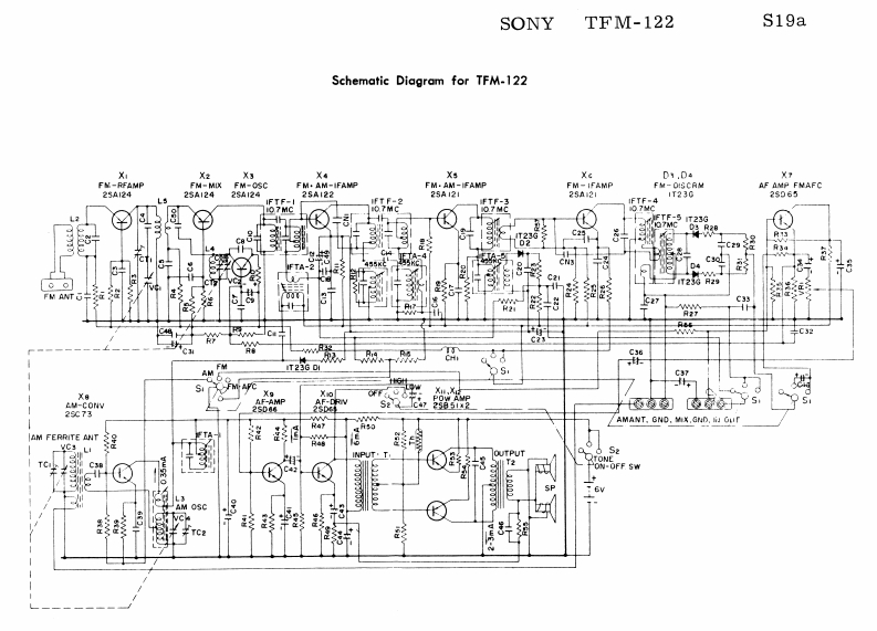 sony_tfm-122_sch维修电器原理图