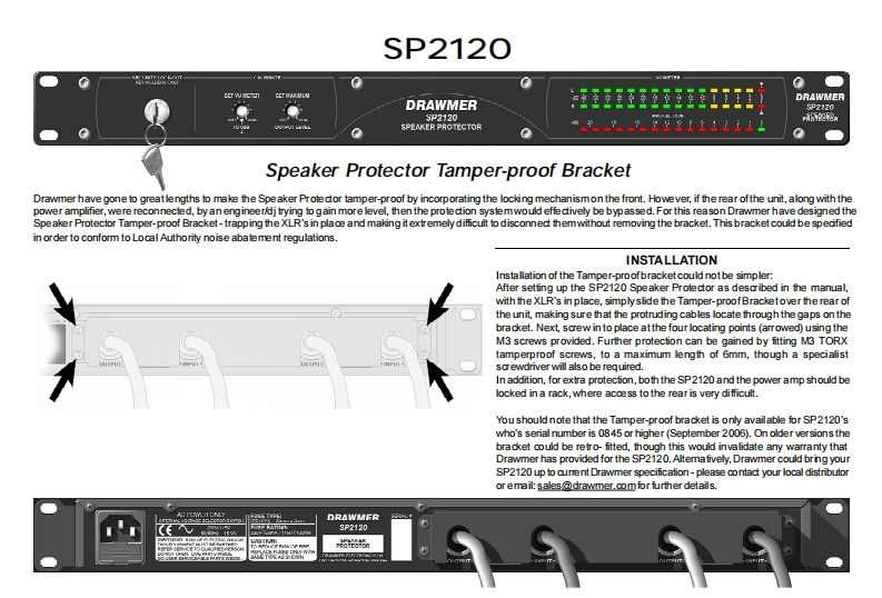 sp2120_tamperproof_bracket_操作说明书手册
