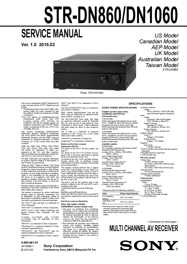 strdn860_维修手册含电器原理图s