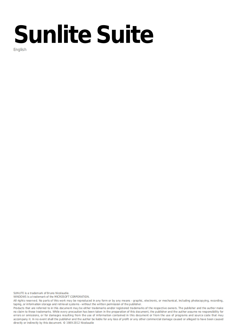 sunliteSUITE1操作说明书手册
