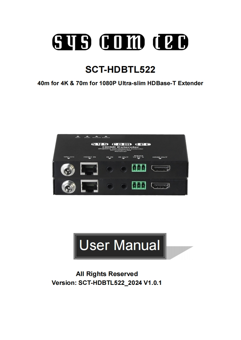 syscomtec-SCT-HDBTL522-操作说明书手册-V1.0.1