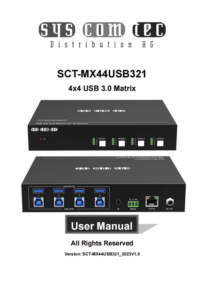 syscomtec-SCT-MX44-USB321-操作说明书手册-v1.0