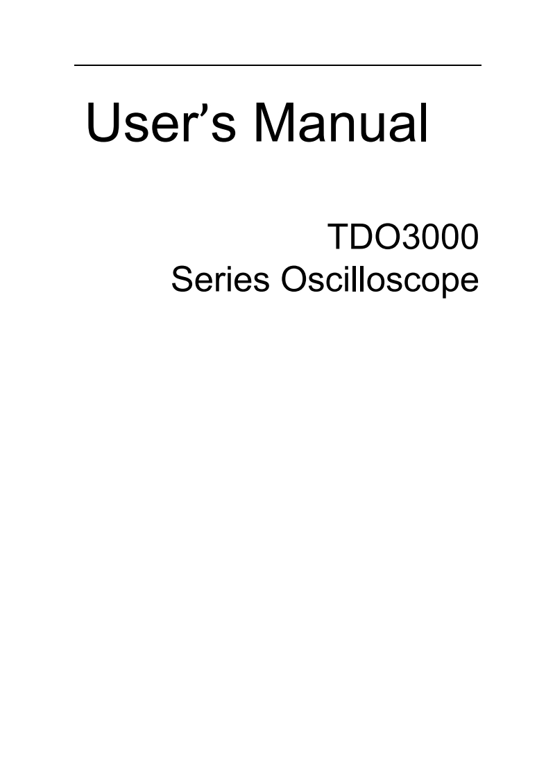 tdo-3000-操作说明书手册