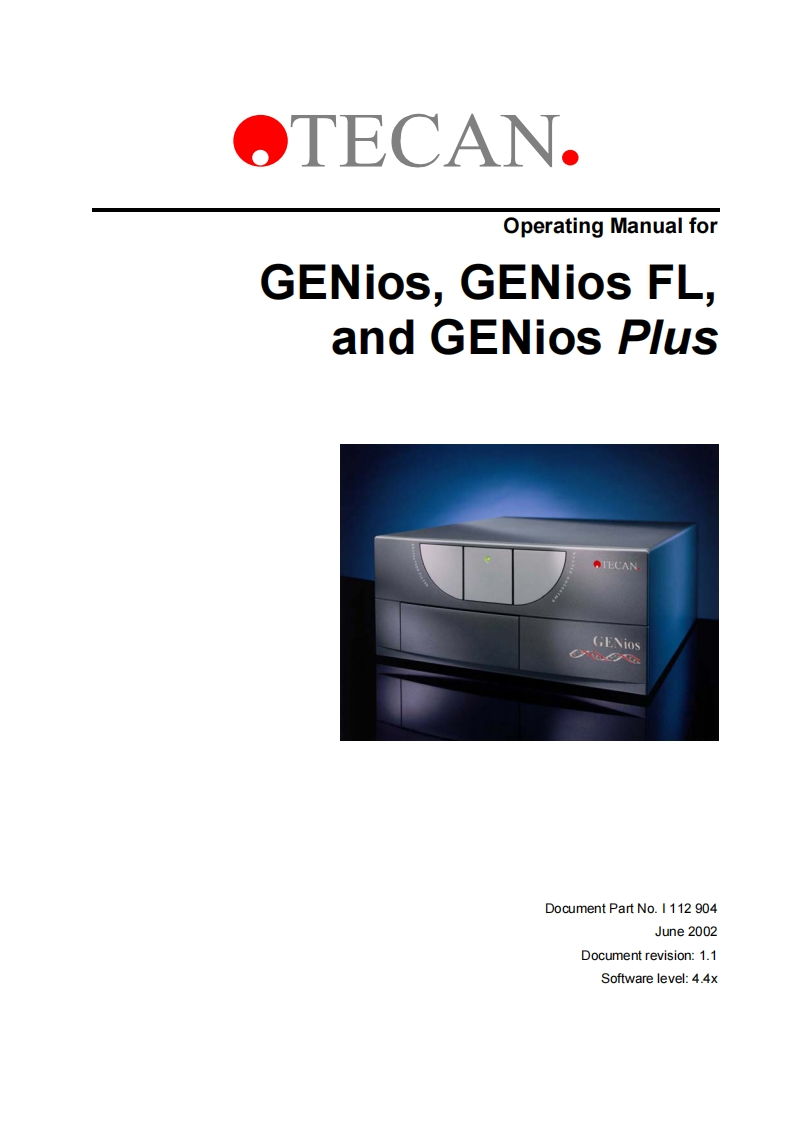 tecan-genios-series-microplate-reader_操作说明书手册