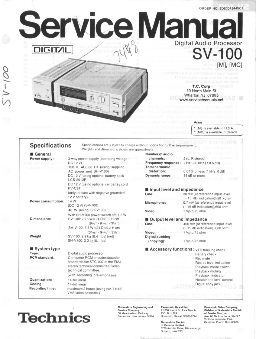 technics-sv100-sm-service-manual维修手册