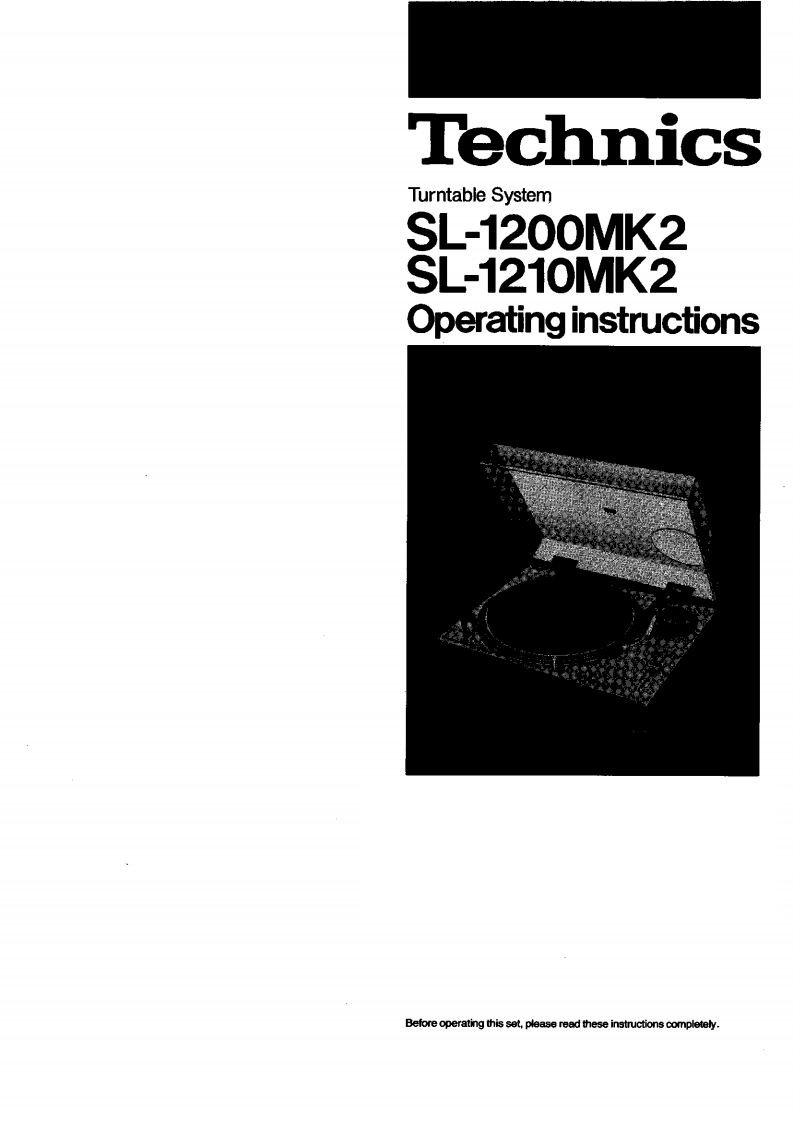 technicsSL1200MK2操作说明书手册