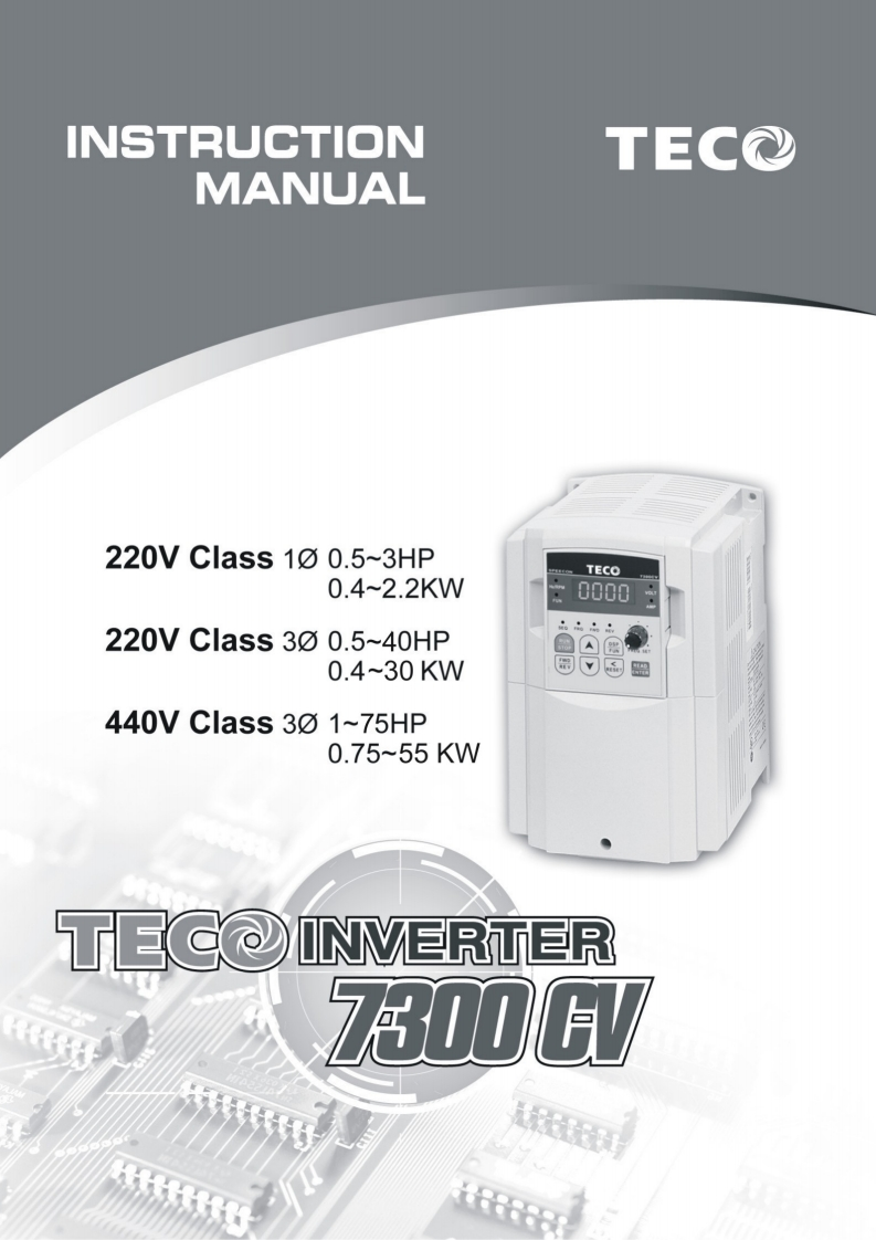 teco-7300-cv变频器操作说明书手册