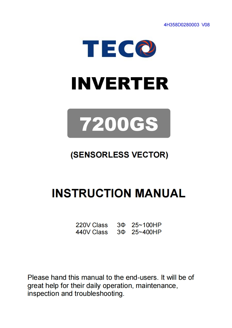 teco-inverter-7200gs-操作说明书手册