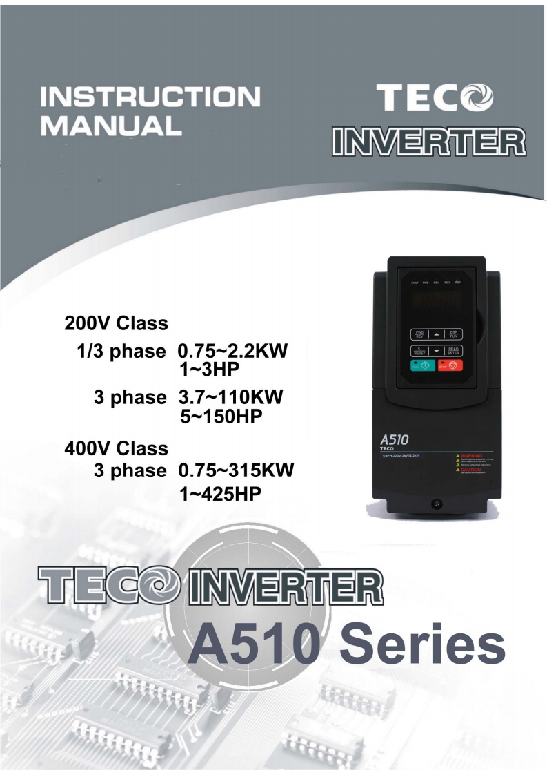 teco-inverter-a510-操作说明书手册-en