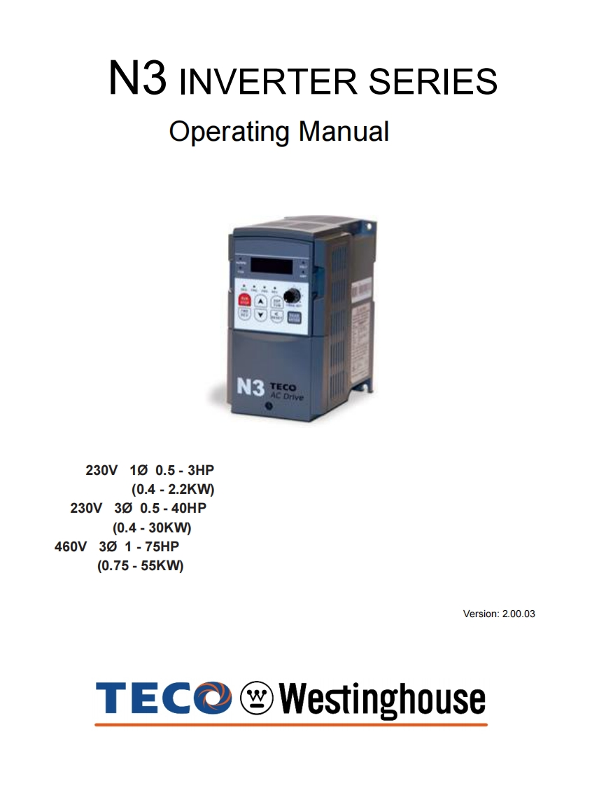 teco-inverter-n3-操作说明书手册-en