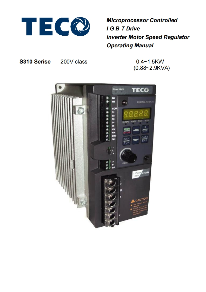 teco-inverter-s310-操作说明书手册-en