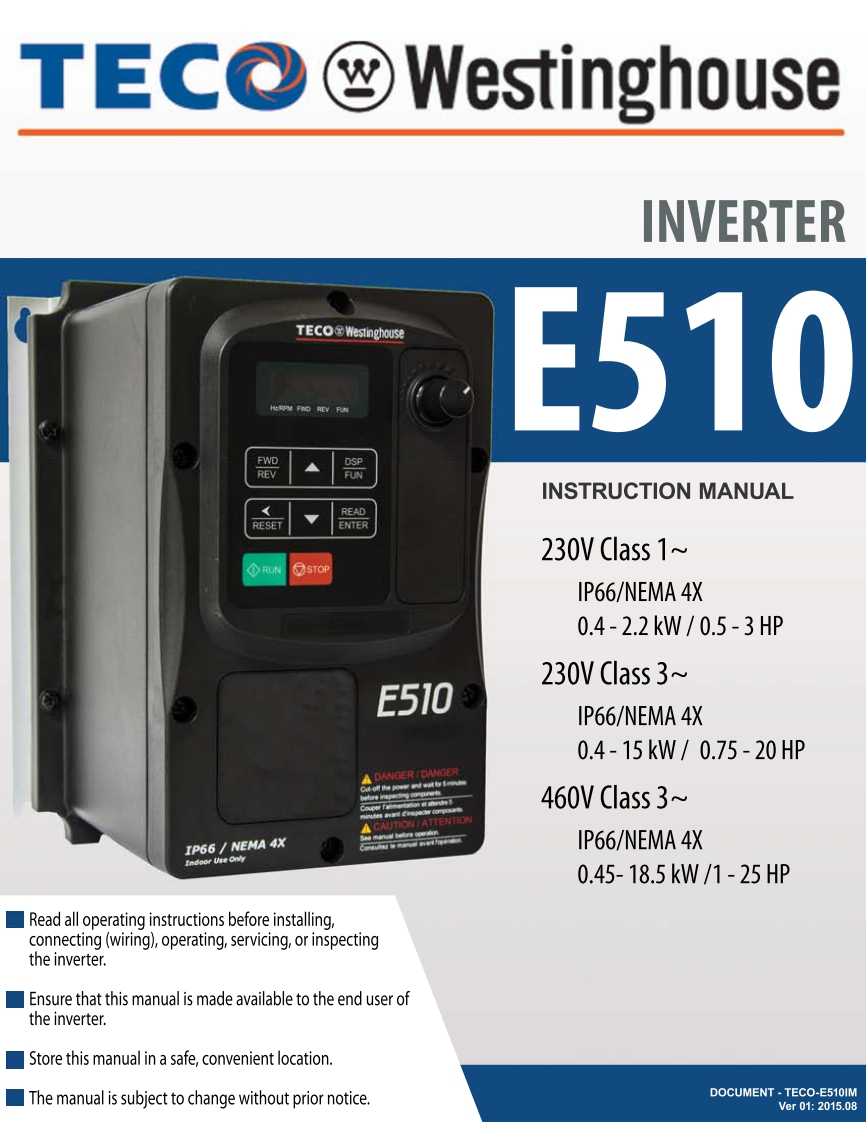 teco_e510-vfd使用说明书手册