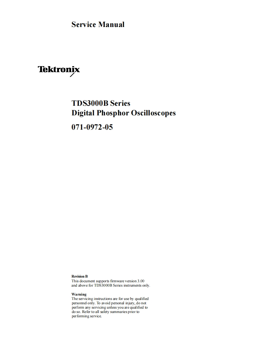 tek_TDS3000B_service维修手册含电器原理图