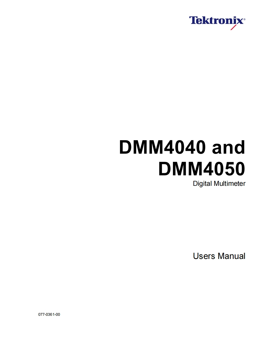 tektronix-DMM4040-DMM4050_使用说明书手册
