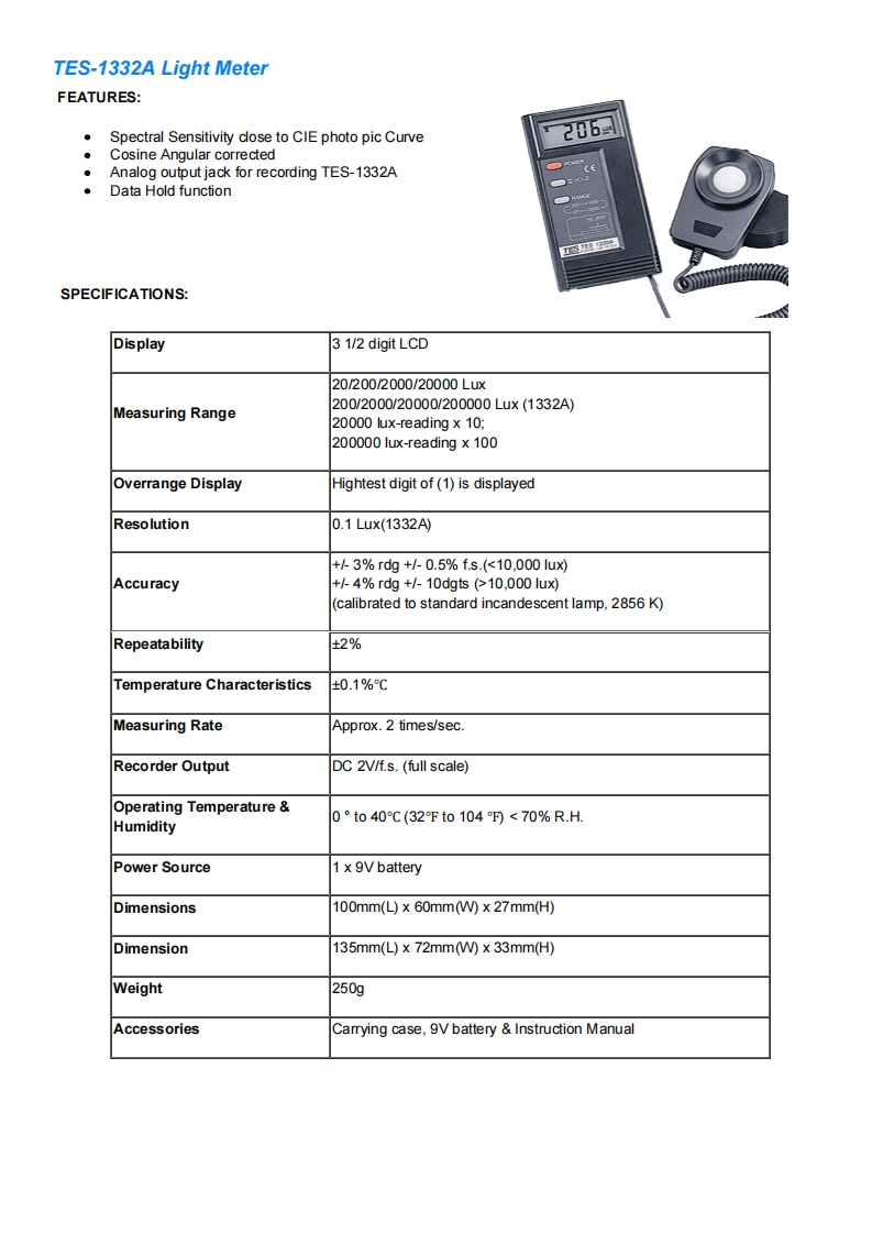 tes-1332a-操作说明书手册