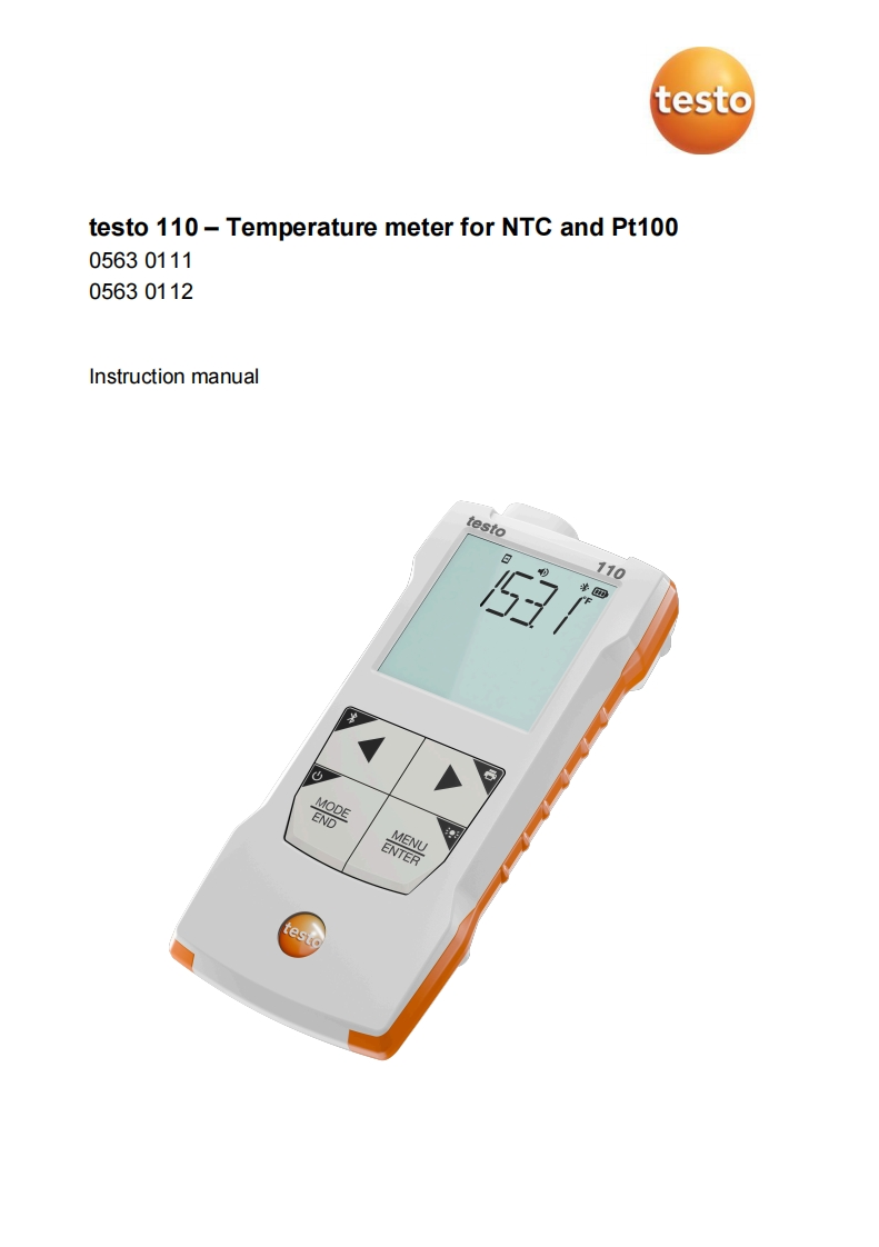 testo-110-food-en-instruction-调试手册说明书指南-US