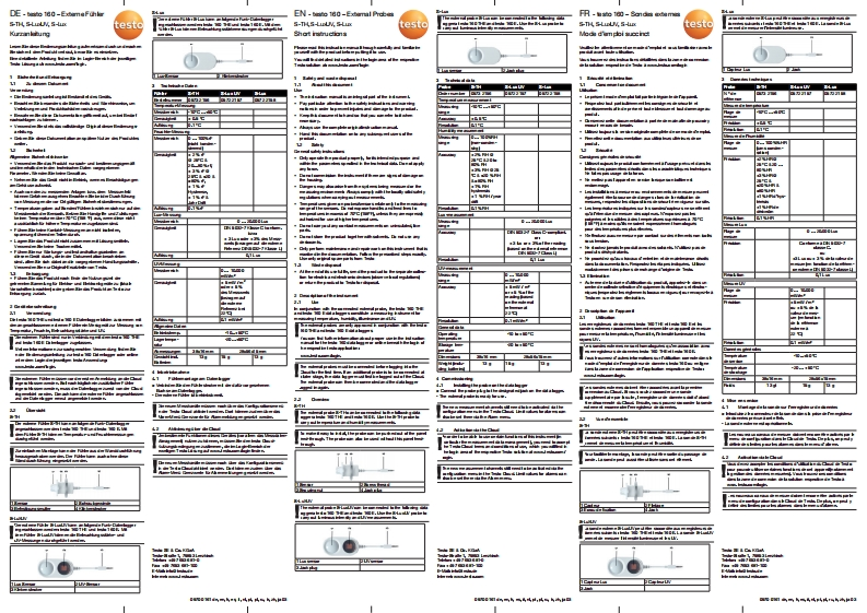 testo-160-External-Probes-Short-调试手册说明书指南