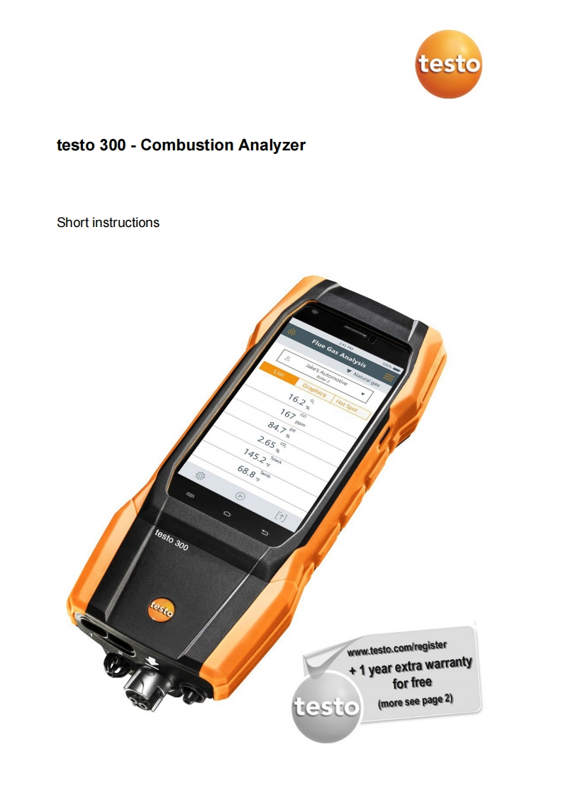 testo-300-Short-手册说明书指南-US