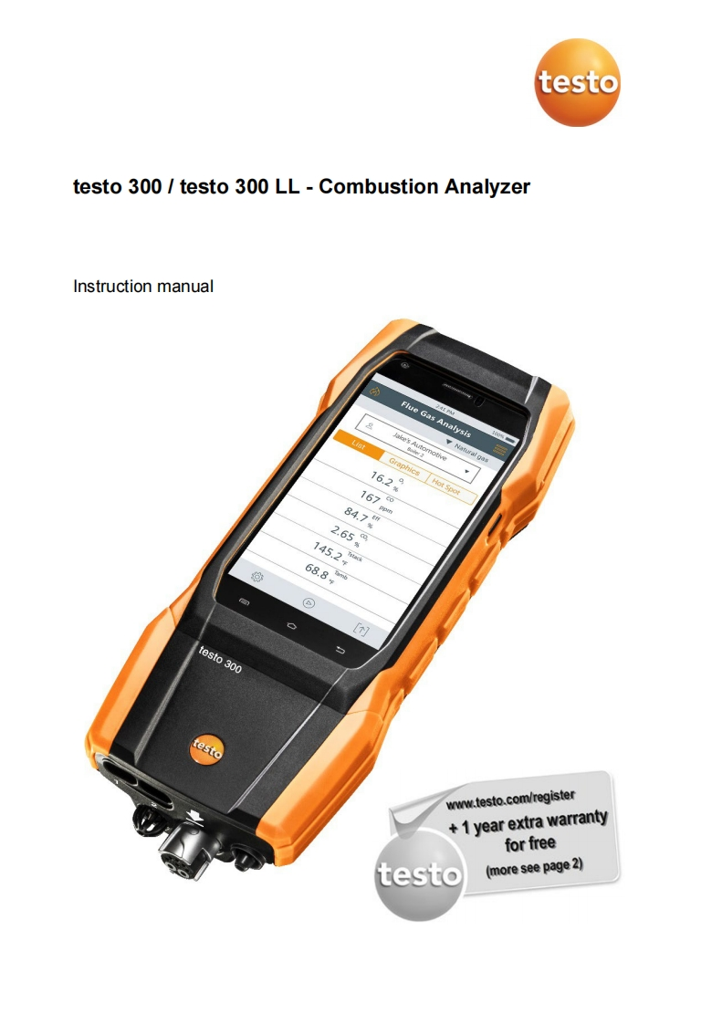testo-300-使用说明书手册uction-手册说明书指南-US