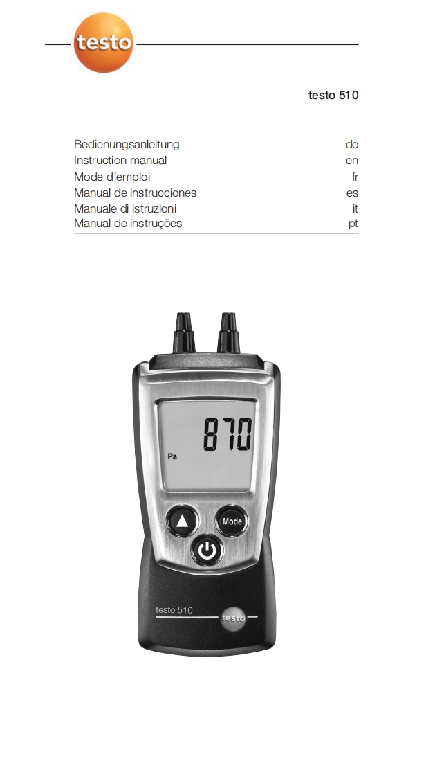 testo-510_使用说明书手册uction-手册说明书指南