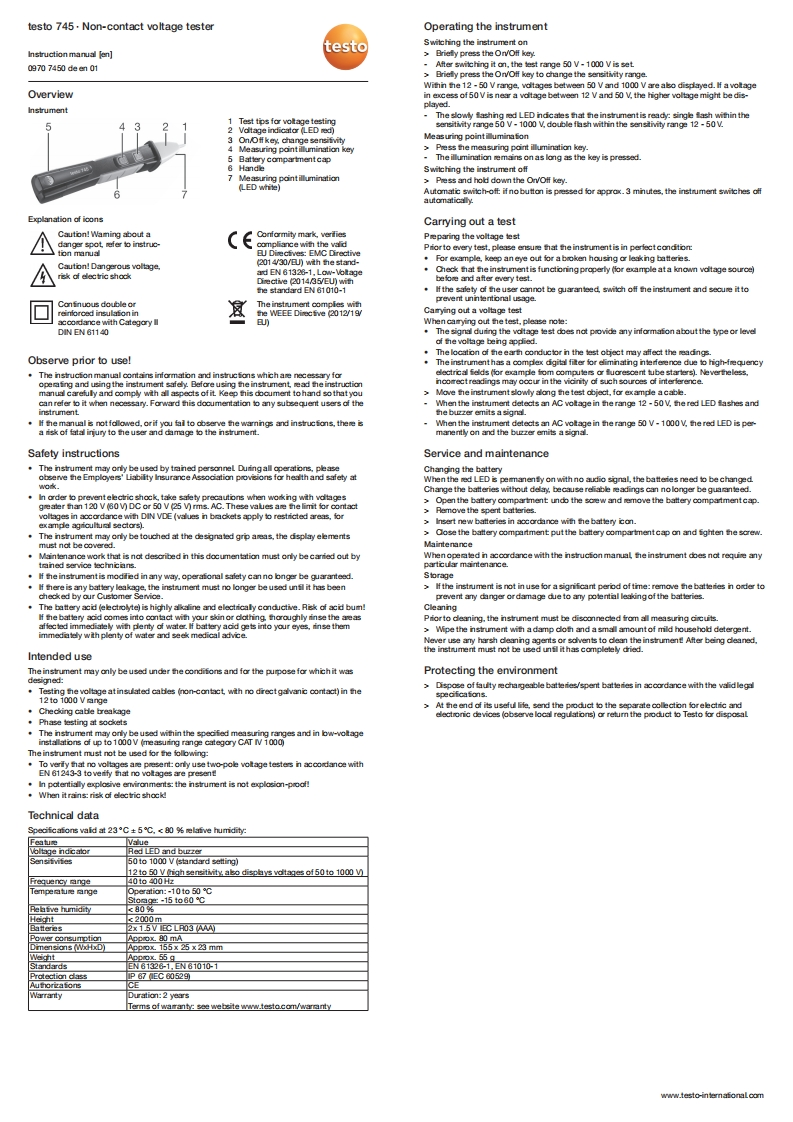 testo-745-用户操作说明书手册