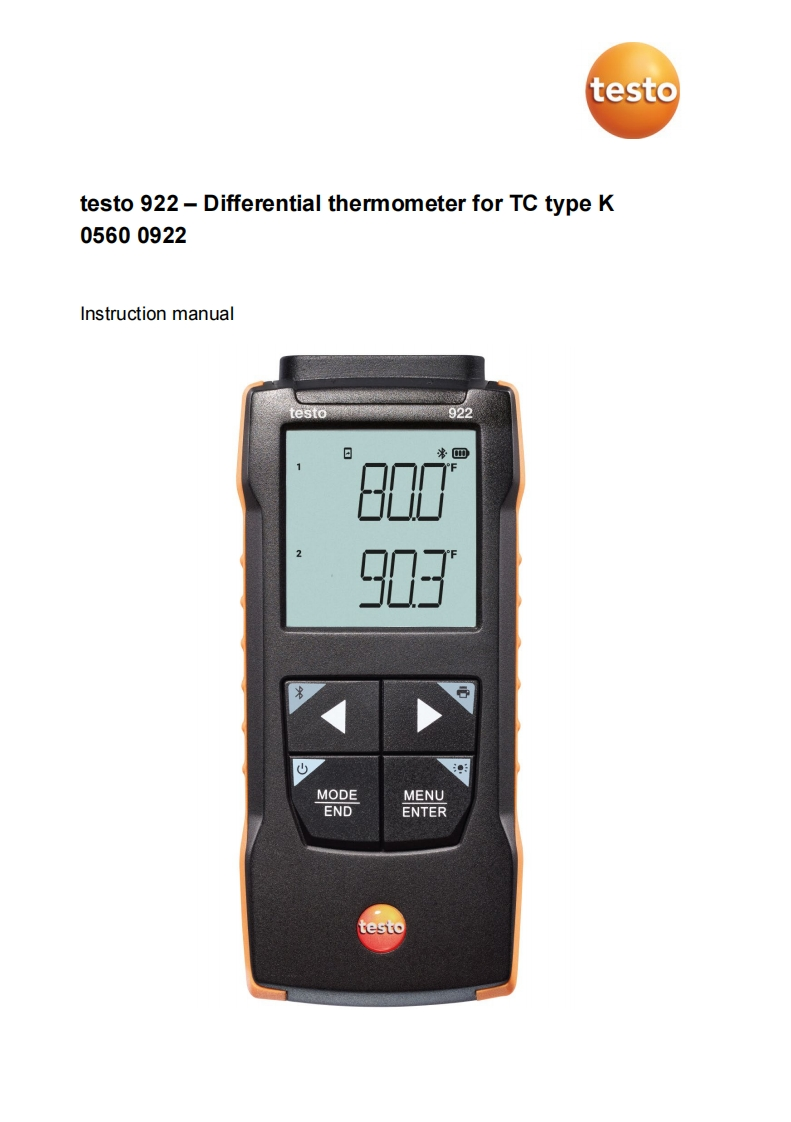 testo-922-instruction-调试手册说明书指南-us