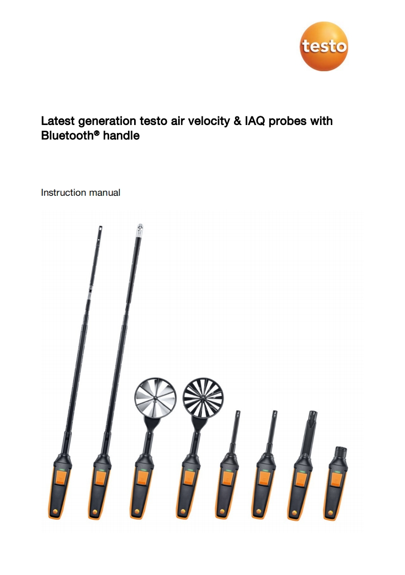 testo-Air-velocity-IAQ-probes-with-Bluetooth-handle-用户操作说明书手册