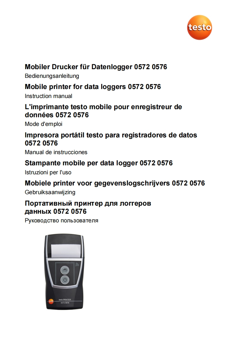 testo-mobile-printer-使用说明书手册uction-手册说明书指南