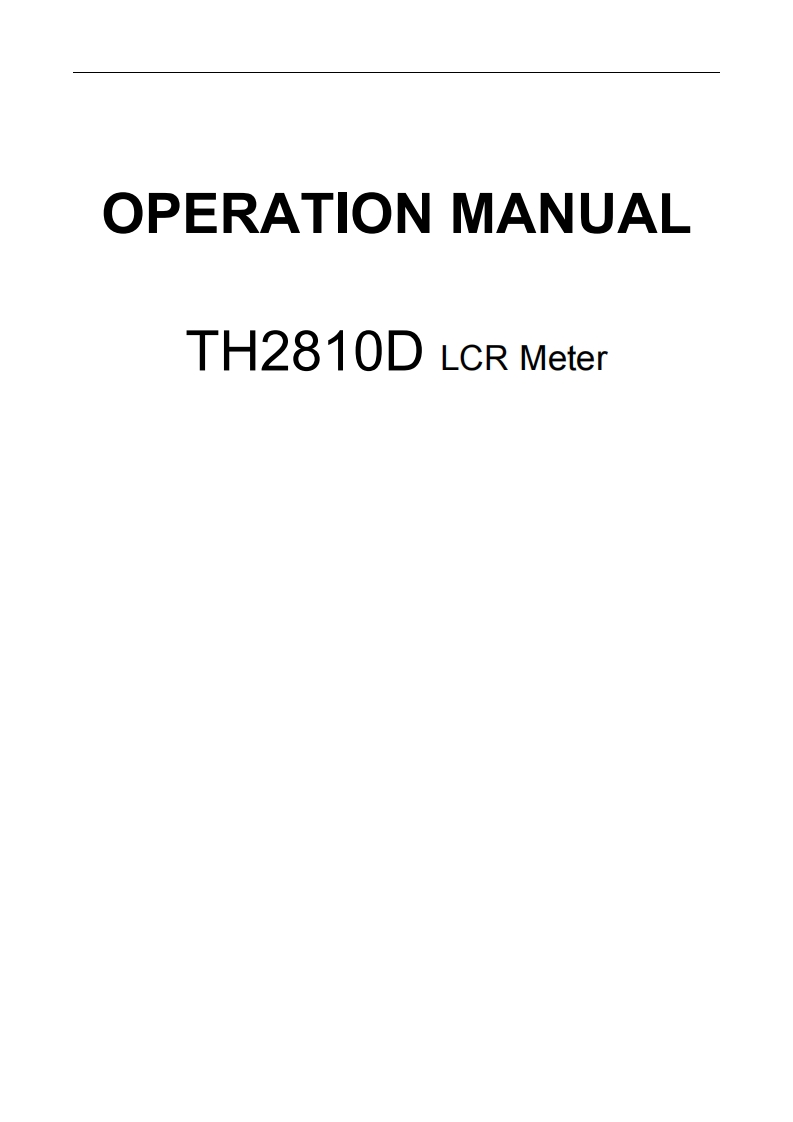 th2810d-操作说明书手册