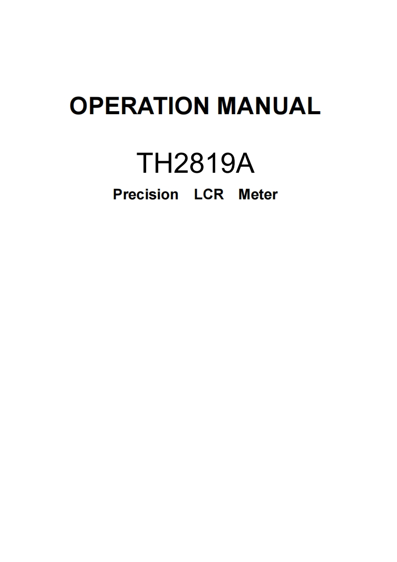 th2819a-操作说明书手册