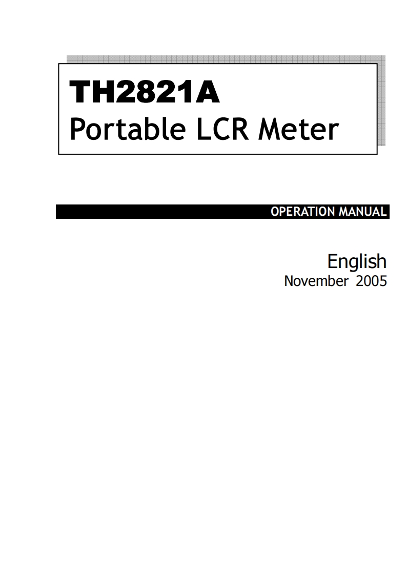 th2821a-操作说明书手册
