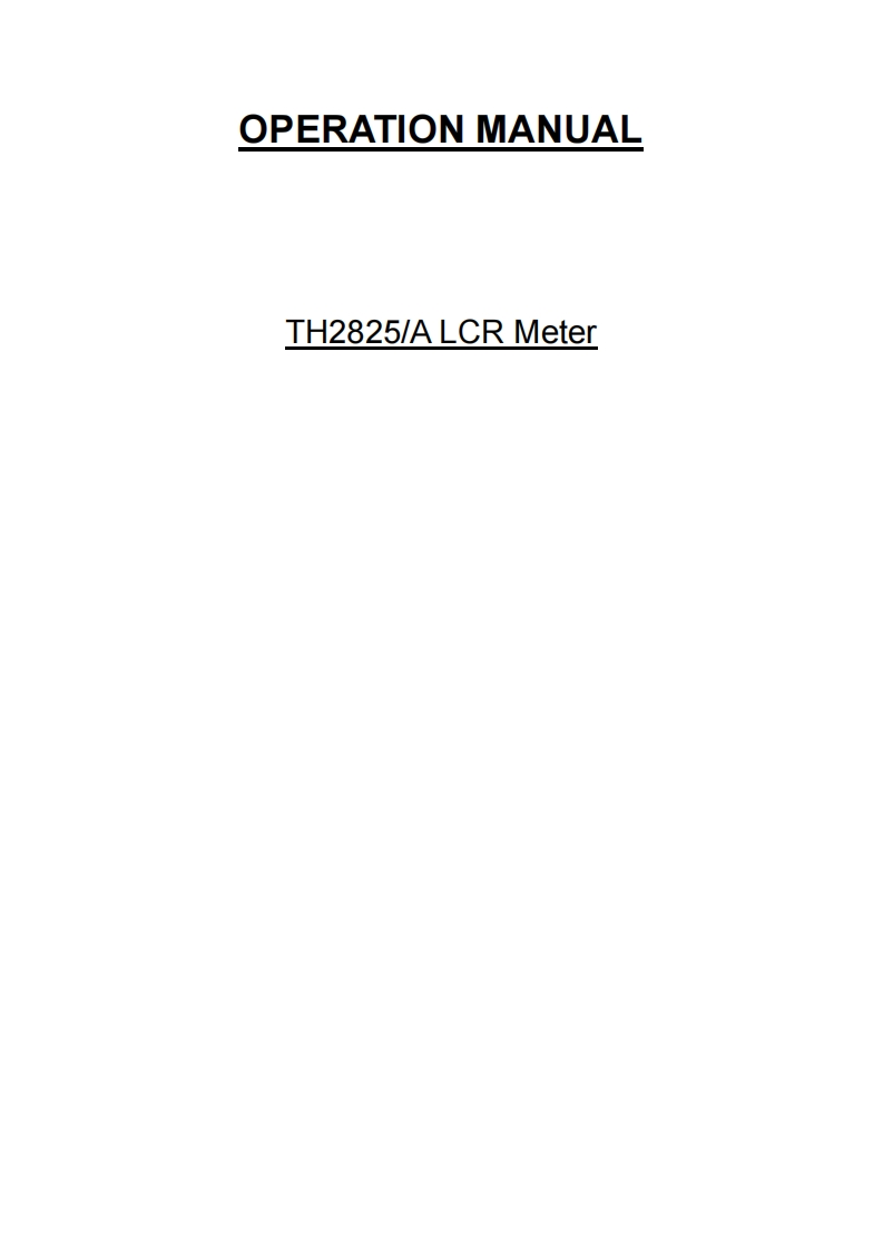 th2825a-操作说明书手册