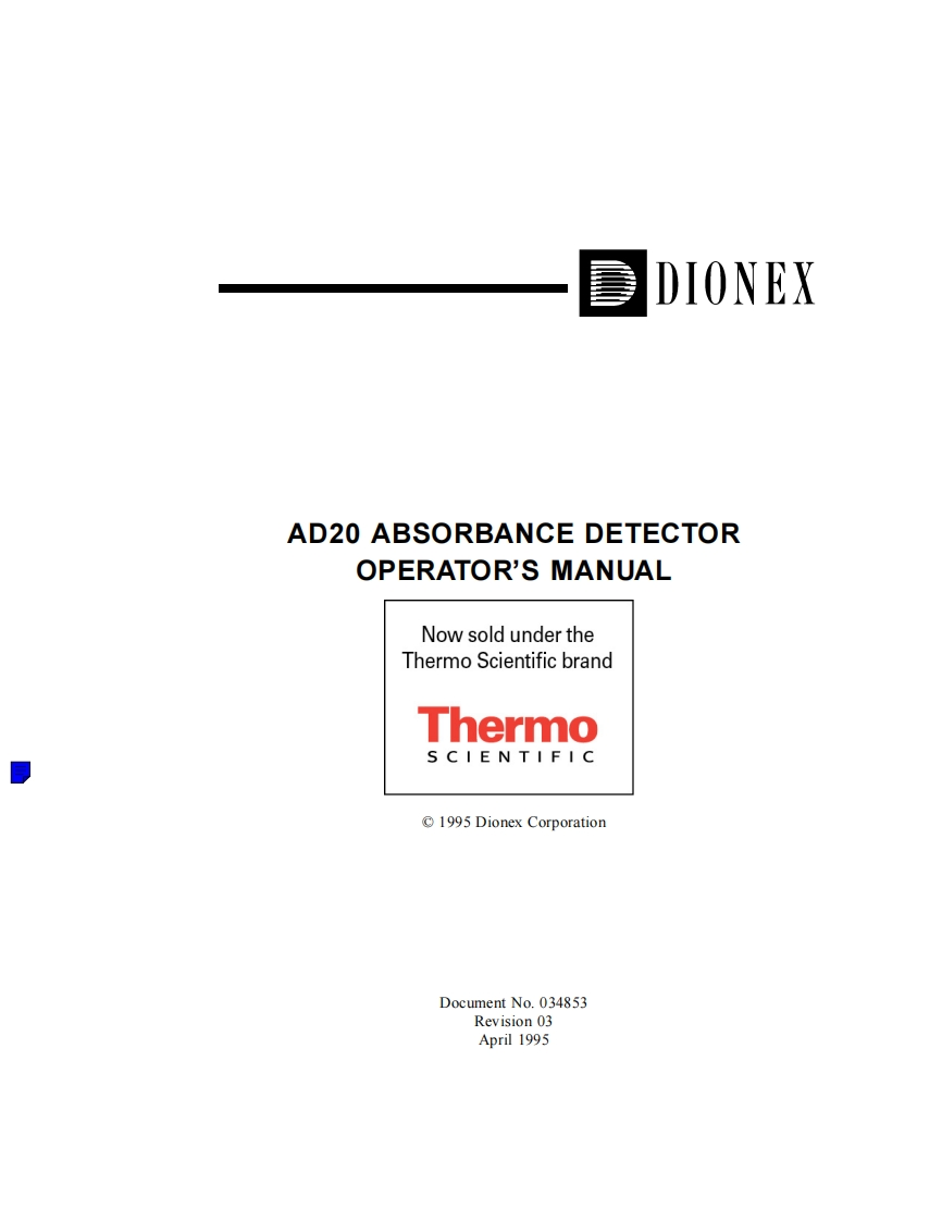 thermo-dionex-ad20-absorbance-detector-操作说明书手册