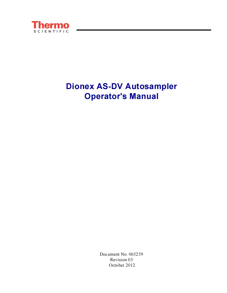 thermo-dionex-as-dv-autosampler_操作说明书手册