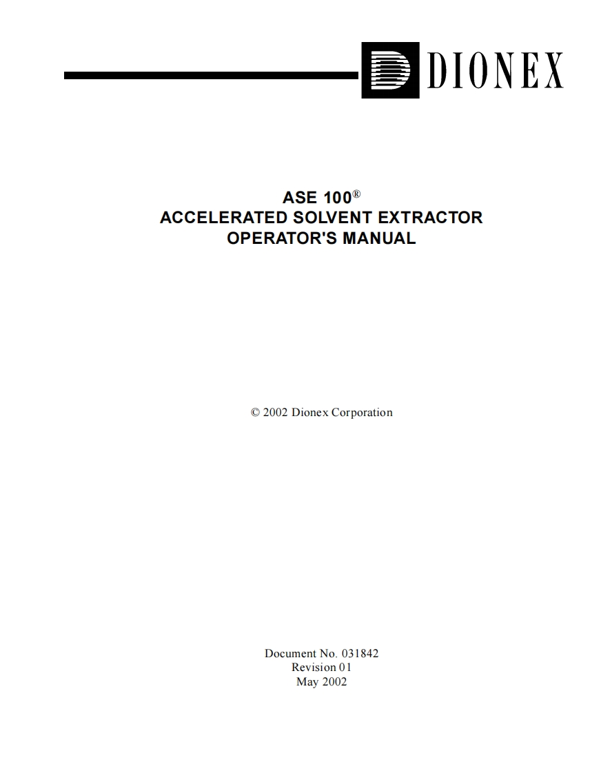 thermo-dionex-ase-100-accelerated-solvent-extractor_操作说明书手册
