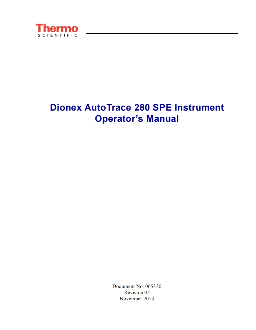 thermo-dionex-autotrace280-spe_操作说明书手册