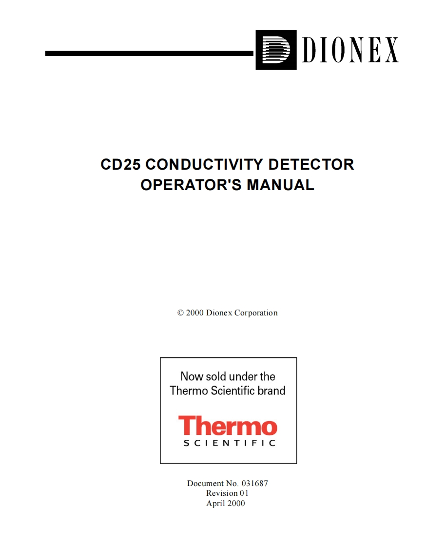 thermo-dionex-cd25-conductivity-detector_操作说明书手册