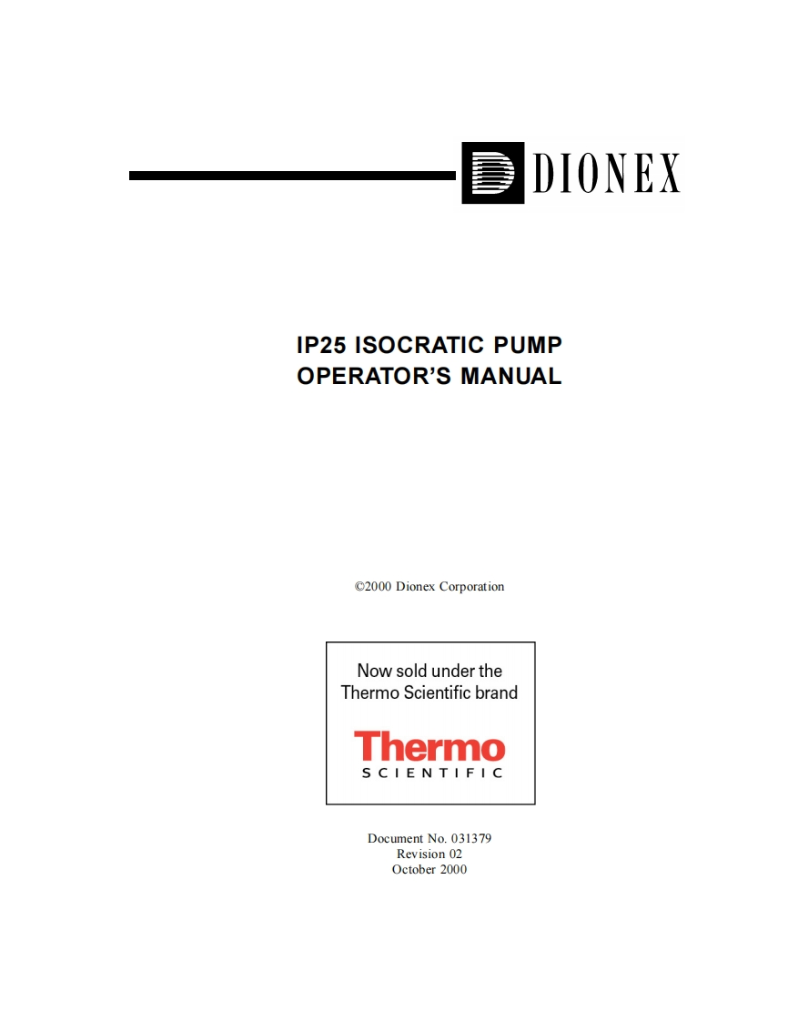 thermo-dionex-ip25-isocratic-pump_操作说明书手册