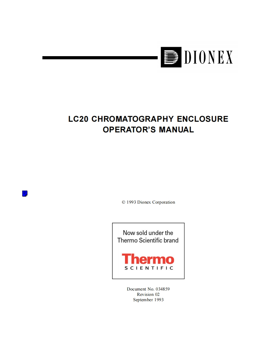 thermo-dionex-lc20-chromatography-enclosure_操作说明书手册