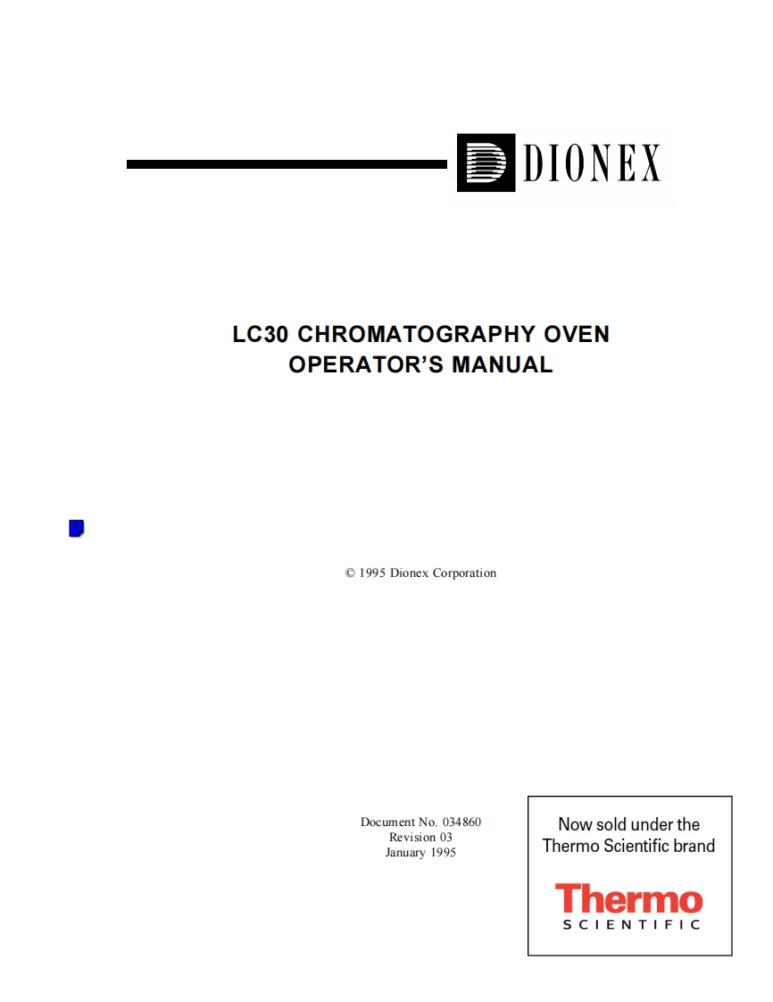 thermo-dionex-lc30-chromatography-oven_操作说明书手册
