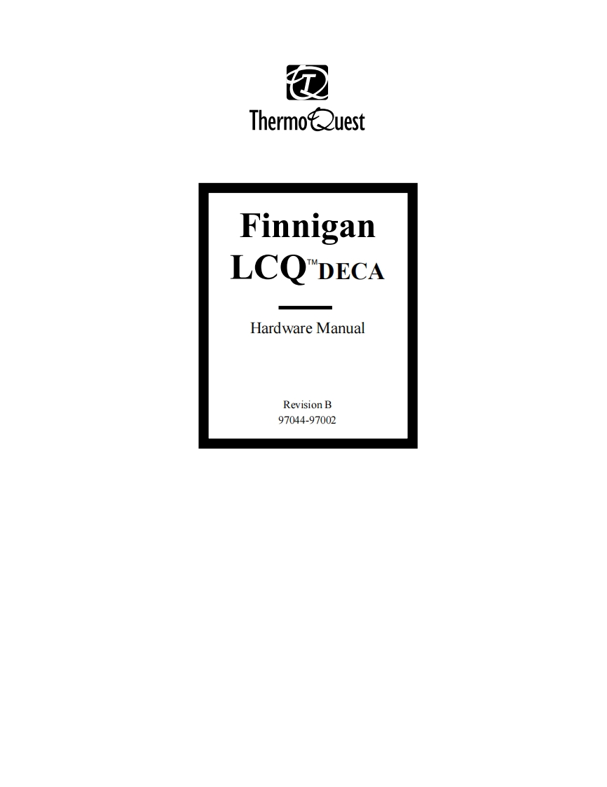 thermo-finnigan-lcq-deca_硬件安装调试说明书手册