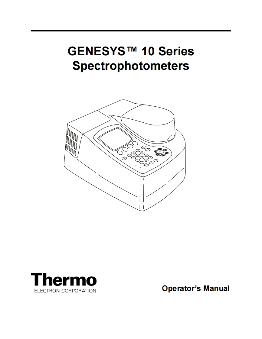 thermo-genesys10-spectrophotometer_操作说明书手册