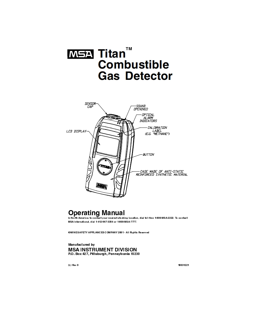 titan-combustible-gas-detector_调试手册说明书指南