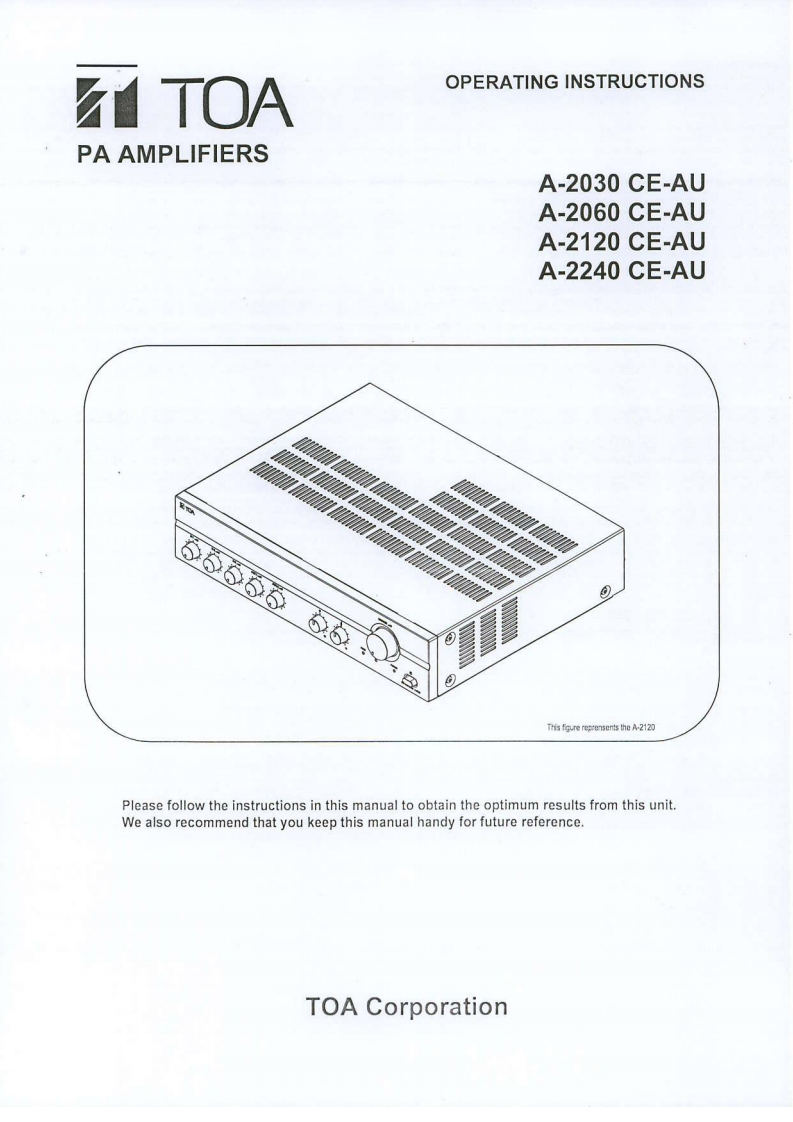 toaA2030-A2060-A2120-A2240操作说明书手册
