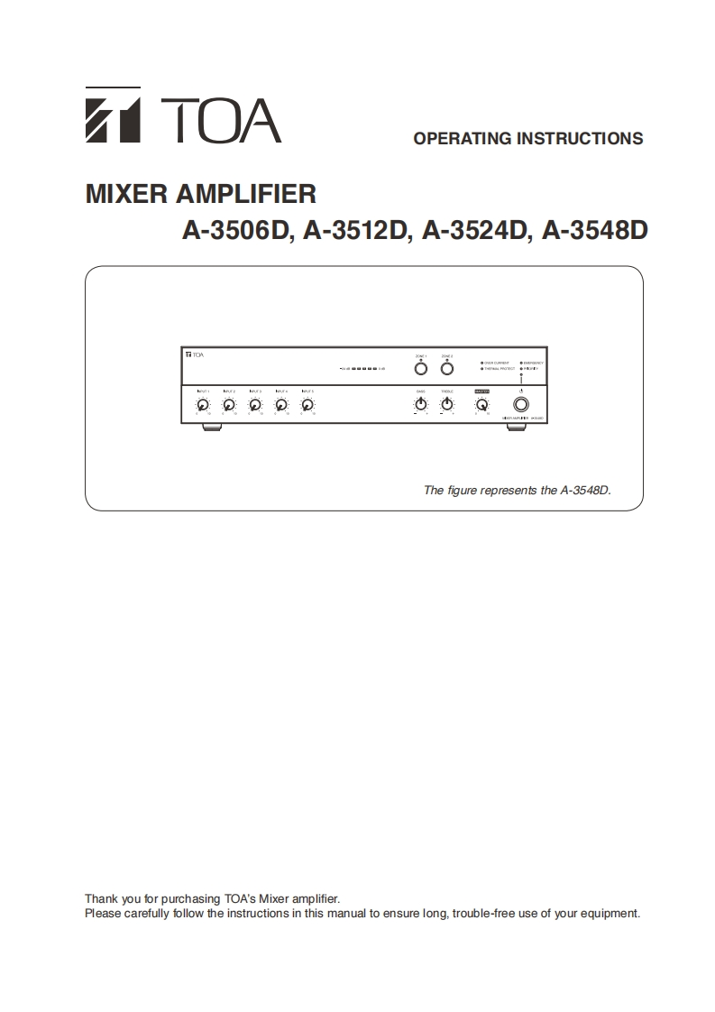 toaA3506D-A3512D-A3524D-A3548D操作说明书手册