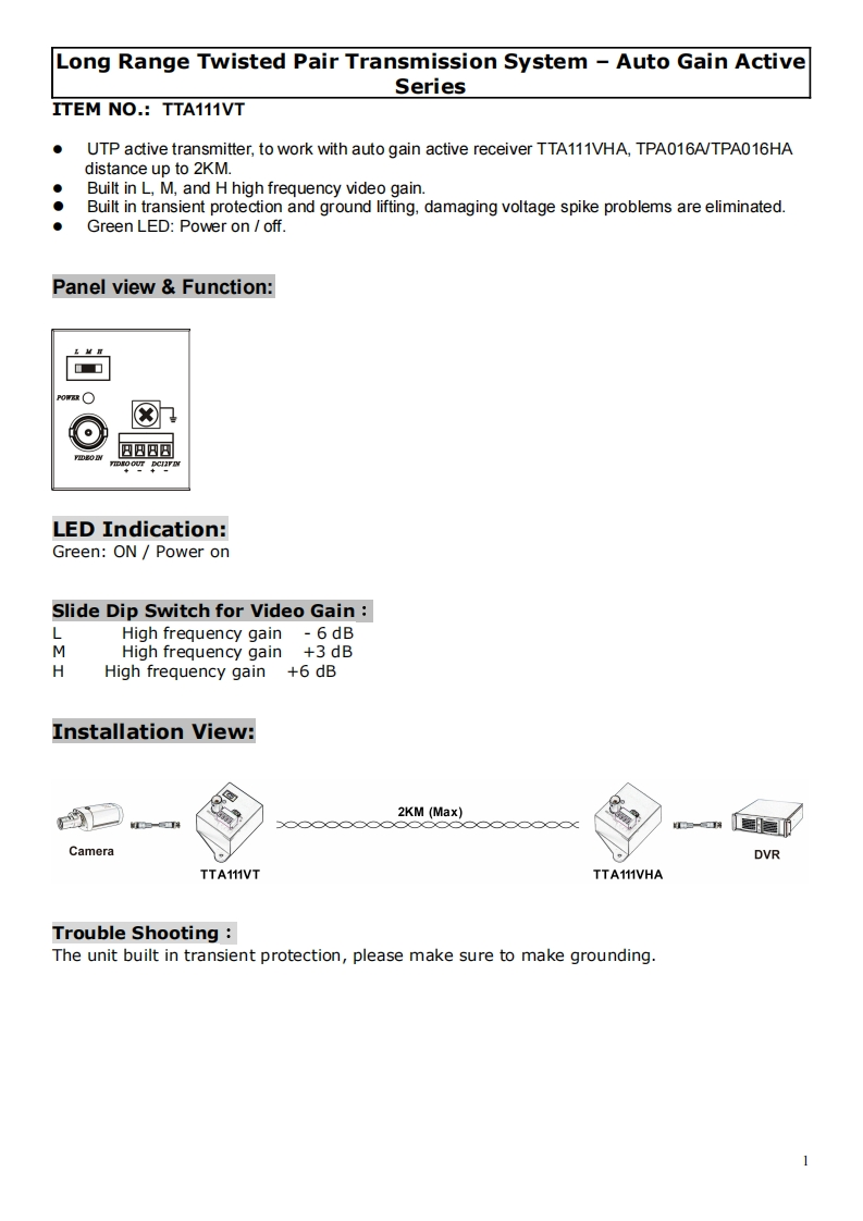 tta111vt-操作说明书手册